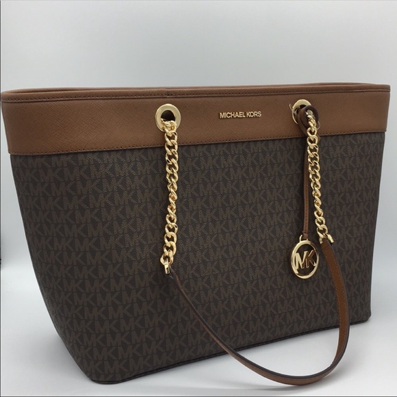 MICHAEL KORS SHANIA LG EW CHAIN TOTE BROWN - Picture 5 of 8